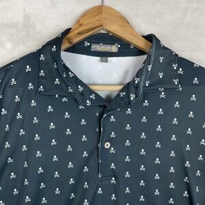 Peter Millar Summer Comfort Polo Men's Large Skull & Crossbones The Lakes Golf